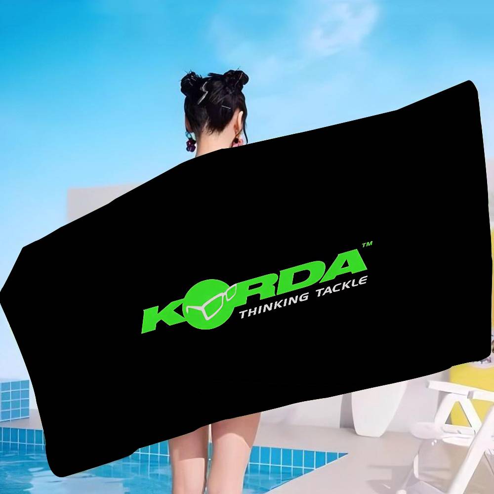 Korda Рыболовный Логотип Аниме Пляжное Полотенце для Купания Мягкое Впитывающее Мочалка Детские Подарки Для Детей Путешествия Кемпинг Спортзал