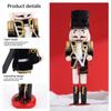 30CM Nutcracker Solid Wood Wrapped Fabric New and Unique Handicraft Decorative Soldier Figure Christmas Decorative Statue Gift