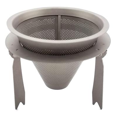 ТИТАНОВАЯ МАНИЯ Дриппер Кофейный фильтр, Титан, Идеально для Кемпинга, На открытом воздухе, Одноразовый, Не требует бумажного фильтра, Безбумажный, Отдельная подставка