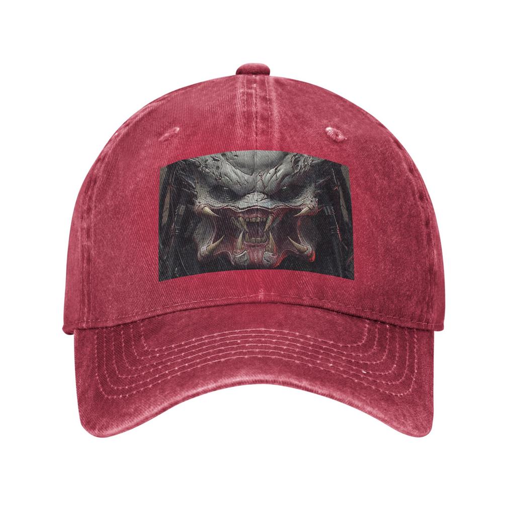 Predator Smile Horror Xenomorph Alien Monster Denim Fabric Cap Casual Baseball Caps Adjustable Hat Summer Unisex Baseball Hats