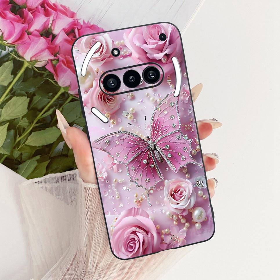 Чехол с узором «Цветы Бабочки Банты» для Nothing Phone 3 3a Задняя крышка Прозрачный Мягкий Силиконовый Чехол для Телефона Nothing A059