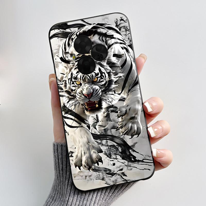 Для TCL NxtPaper 60 Ultra Чехол Роскошный Милый Кролик Любовь Забавный Черный Матовый Мягкий ТПУ Задняя Крышка Для Чехла Телефона Nxt Paper 60 Ultra