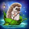 Huacan Full Diamond DIY Diamond Painting Cute Hedgehog Cross Stitch Rhinestone Mosaic Painting Decor Gift