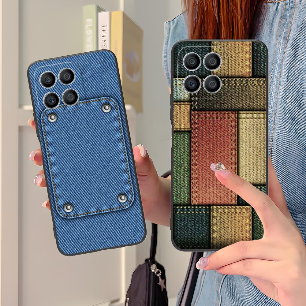 Чехол для телефона с текстурой джинсы для Honor 90 80 70 60 50 30 20 10 9 8 7 Pro S SE Lite 5G Цветной печатный чехол Красивый Роскошный
