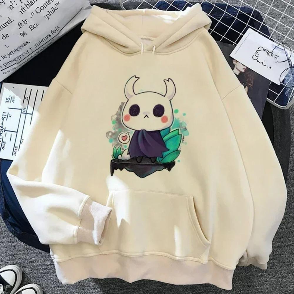 Худи с принтом Hollow Knight Мужское Женское Модное Оверсайз С длинным рукавом Пуловер Детские Худи Толстовка