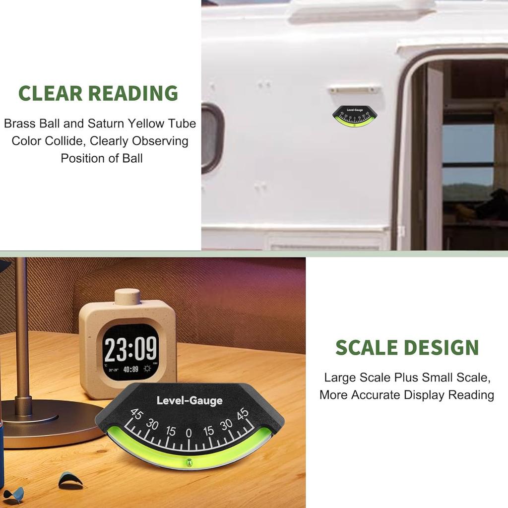 2-Pack Level Gauge For Rv, Rv Level Bubble, Camper Level Gauge, Rv Levels, Rv Level Bubble, Camper Level, Car Inclinometer Gauge, Level Gauge For Rv,