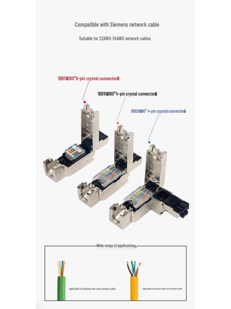 Разъем для промышленного сетевого кабеля Siemens Profinet RJ45, 4-контактный/8-контактный, модель 6GK1901-1BB10