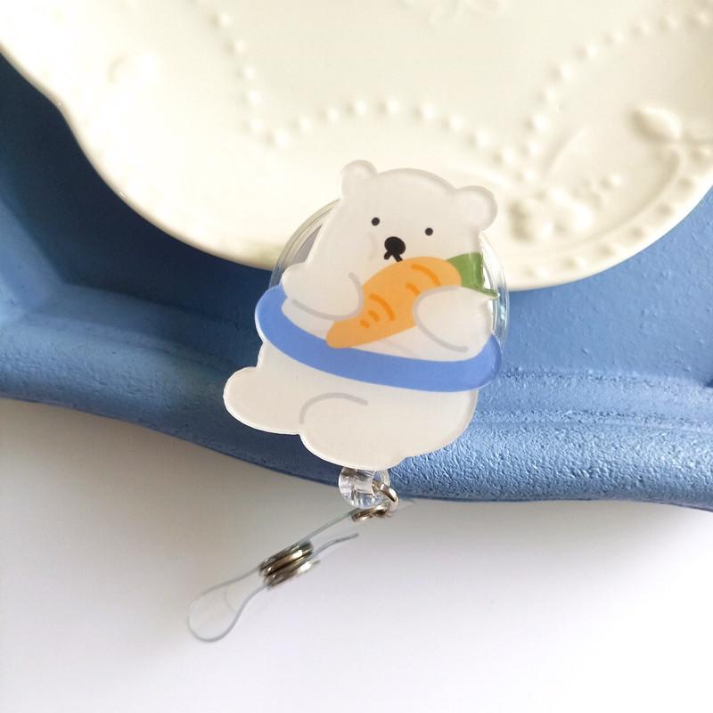 Easy To Pull Badge Holder Clips Name Card Exhibition Enfermera Retractable Badge Reel Cartoon Acrylic ID Card Holder
