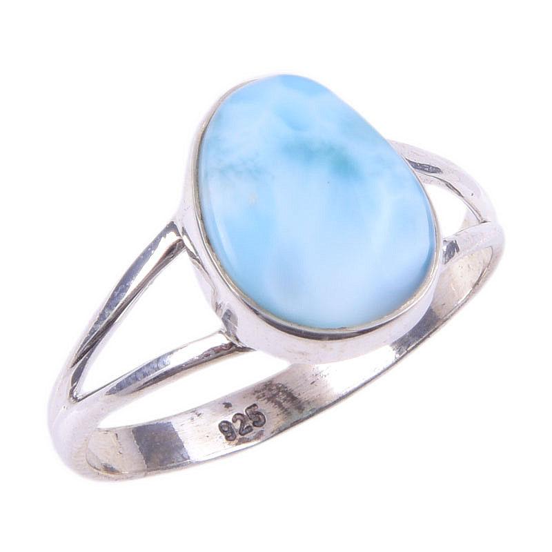 Кольцо из стерлингового серебра 925 пробы с драгоценным камнем Natural Republic Larimar S.9 q8H86