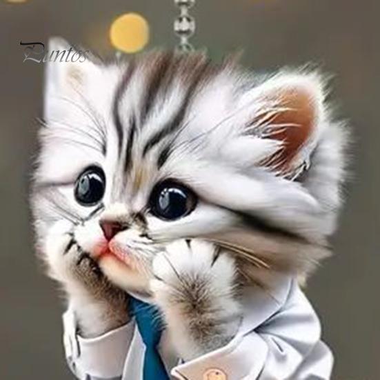 Автомобильный кулон, подвесное украшение с цепочкой, легко повесить, реалистичное животное, зеркало заднего вида в форме кошки, подвесной декор, аксессуары для салона автомобиля