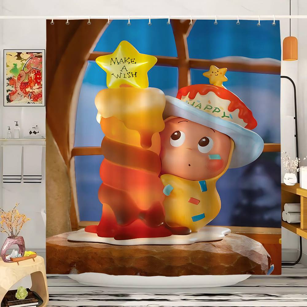 Мы T-Twinkle Twinkle Шторка для душа Летний пейзаж Летний отпуск Декор для ванной комнаты Праздничная полиэстеровая шторка для ванны с крючками