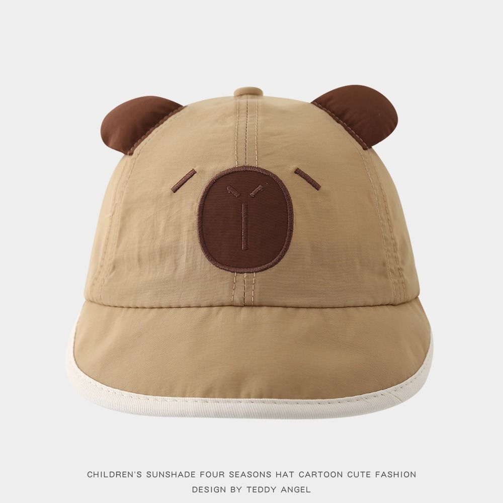 New Spring Summer Baby Bucket Hat Cute Capybara Soft Thin Newborn Bonnet Boys Girls Short Brim Sunscreen Hat Kids