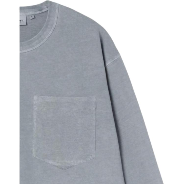 Carhartt WIP SS26 L/S Футболка Torion с карманом Свободная Повседневная С круглым вырезом С длинным рукавом Винтажная футболка Унисекс Топы I035958-3GB-B7