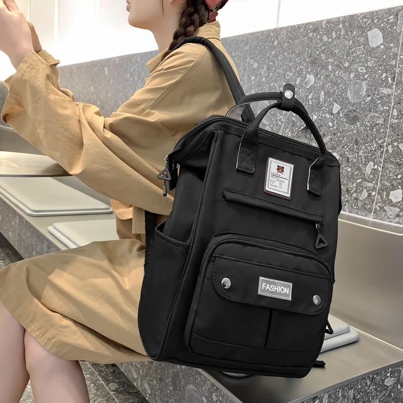 Студенческий школьный женский рюкзак большой емкости для девочек, однотонная дорожная сумка