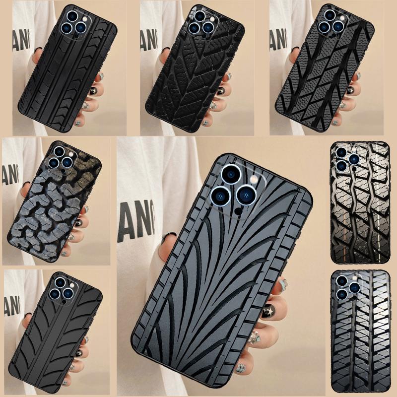 Tire Tread Pattern Phone Case For iPhone 16 15 14 13 11 12 Pro Max 13 12 mini XR 15 16 Plus 16e Cover Funda