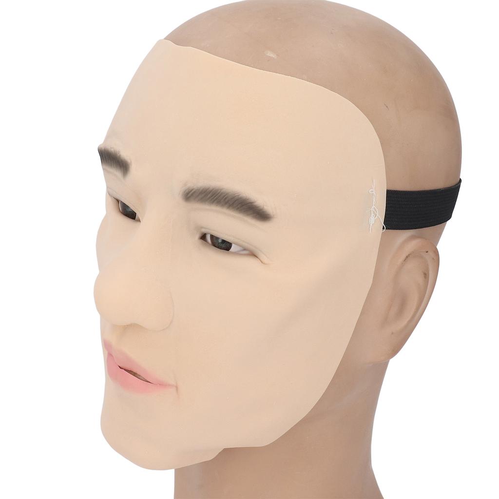 Латексная маска для лица, мягкая эластичная многоразовая, полулицевая, мужская, реалистичная, для косплея, латексная, для вечеринок и вечеринок