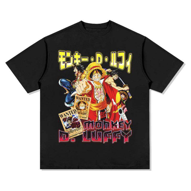 One Piece Monkey D Luffy TShirt Men Women Punk 100 Cotton Graphic Print Comfortable Streetwear Short Sleeve Tee