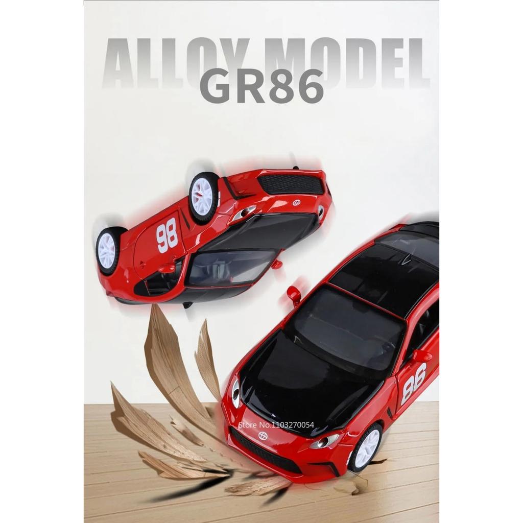 1/32 Toyota GR86 литой спортивный автомобиль модель детский рождественский подарок игрушка звук свет