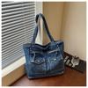 Trendy Large Capacity Canvas Commuter Bag Single Shoulder Sling Bag for Class And Commuting Denim Crossbody Bag
