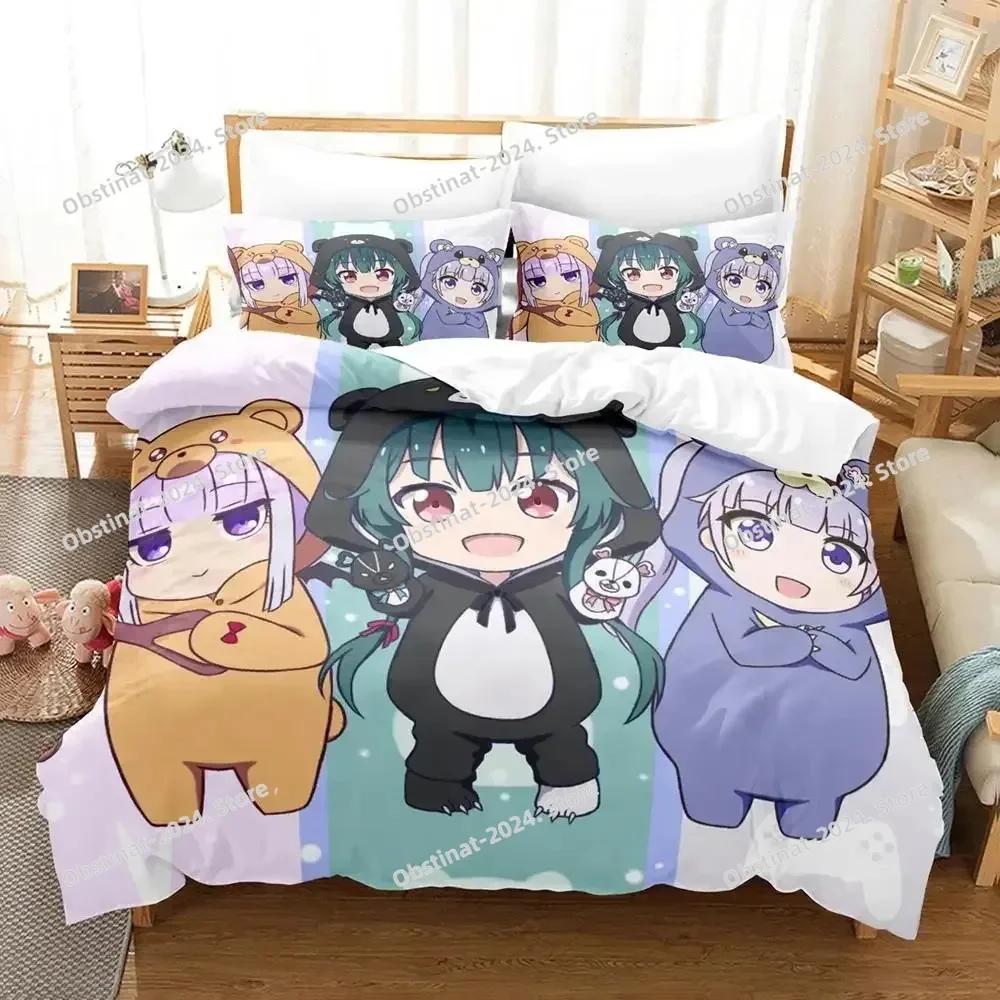 Новый Kawaii Аниме Кума Кума Кума Медведь Комплект Постельного Белья Принт С Наволочкой Пододеяльник Мягкий Односпальный Двуспальный Queen Super King Размер