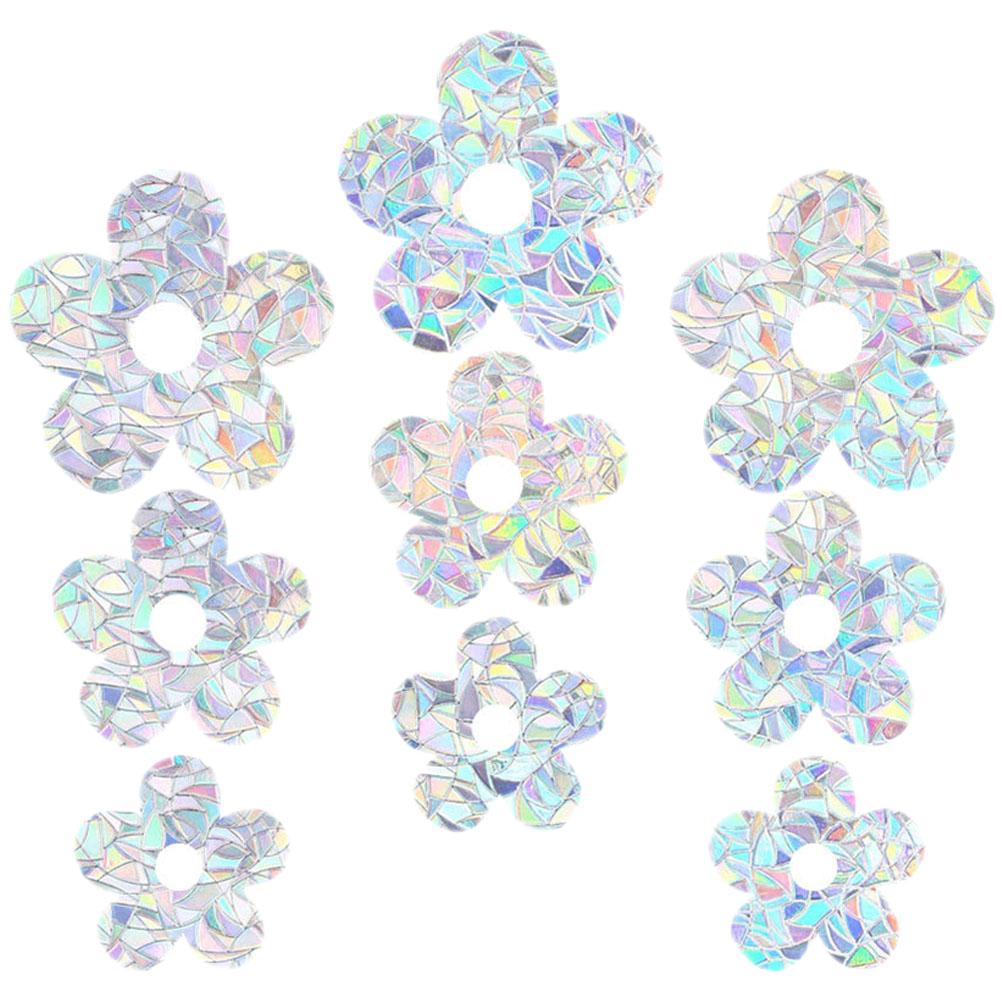 9 Pcs Small Flower Window Pattern Stickers Decorative Decal Flowers Anti-collision Pvc Decals