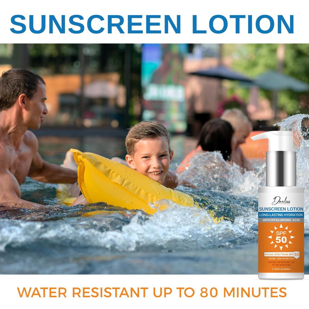 Солнцезащитный лосьон SPF 50 — длительное удержание влаги, защита от солнца на весь день, быстросохнущий, защита от солнца для женщин и мужчин, 80 мл