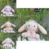 Endearing Bunny Cartoon Plush Toy Keychain With Soft Fabric For Decor Collectible
