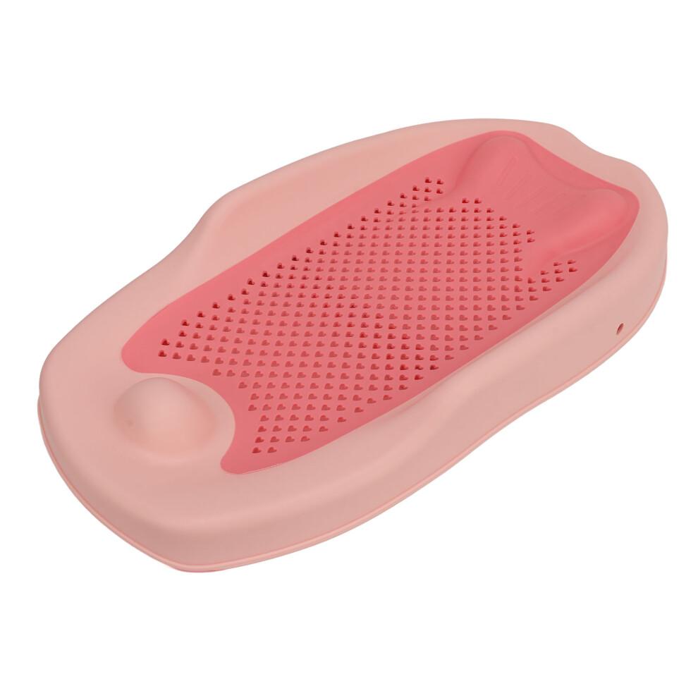 Pink Baby Bath Support, Klappbarer, herzförmiger Babybadewannenhalter
