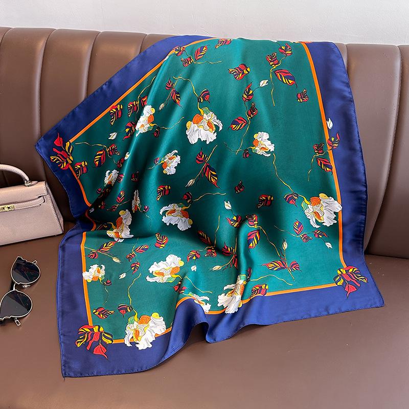 Модные платки, шейные шарфы, женские маленькие шали, бандана, платки на голову 70 см