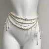 Multilayer Pearl Waist Chains Retro Waist Decorations Fashion Tassel Belt  Women