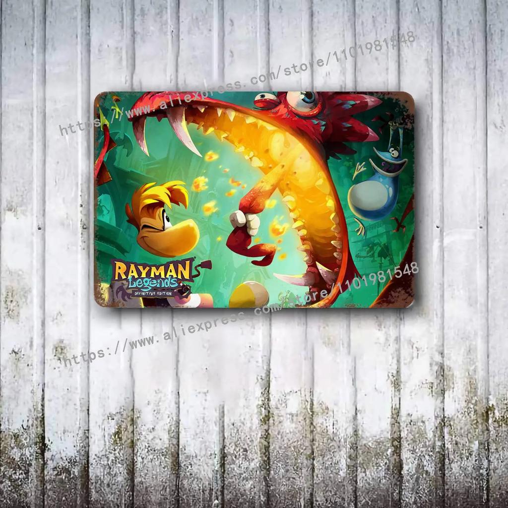 Rayman Legends Definitive Edition Постер Винтажная Жестяная Табличка Металлическая Табличка Декоративная Табличка для Паба Бара Мужской Пещеры Клуба Украшение Стен