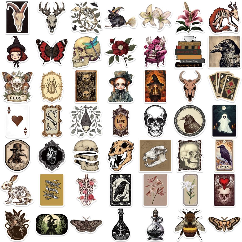 50 Romantic Gothic Graffiti Stickers Decorate Guitar Laptop Suitcase DIY Waterproof