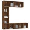 3152715 vidaXL Ensemble bibliothèque-meuble TV 3 pcs Chêne marron 180x30x180cm