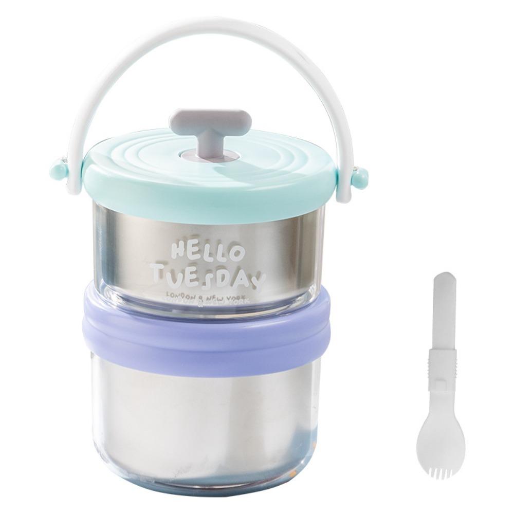 Microwaveable Thermal Lunch Box Double Layer Food Container Soup Box Fresh-keeping Box  Office