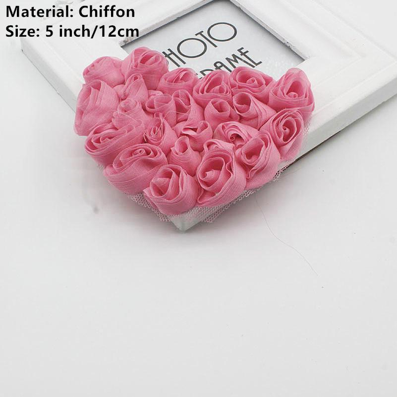 20 шт. Большие шифоновые розы в форме сердца, нашивки для DIY, одежда для маленьких девочек, платье, ромпер, рубашки, швейные украшения, материалы для бантов для волос