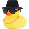 wonuu Rubber Duck Car Ornaments Yellow Duck Car Dashboard Decorations with Propeller Helmet for Christmas Decor and Home Decorations for Adults