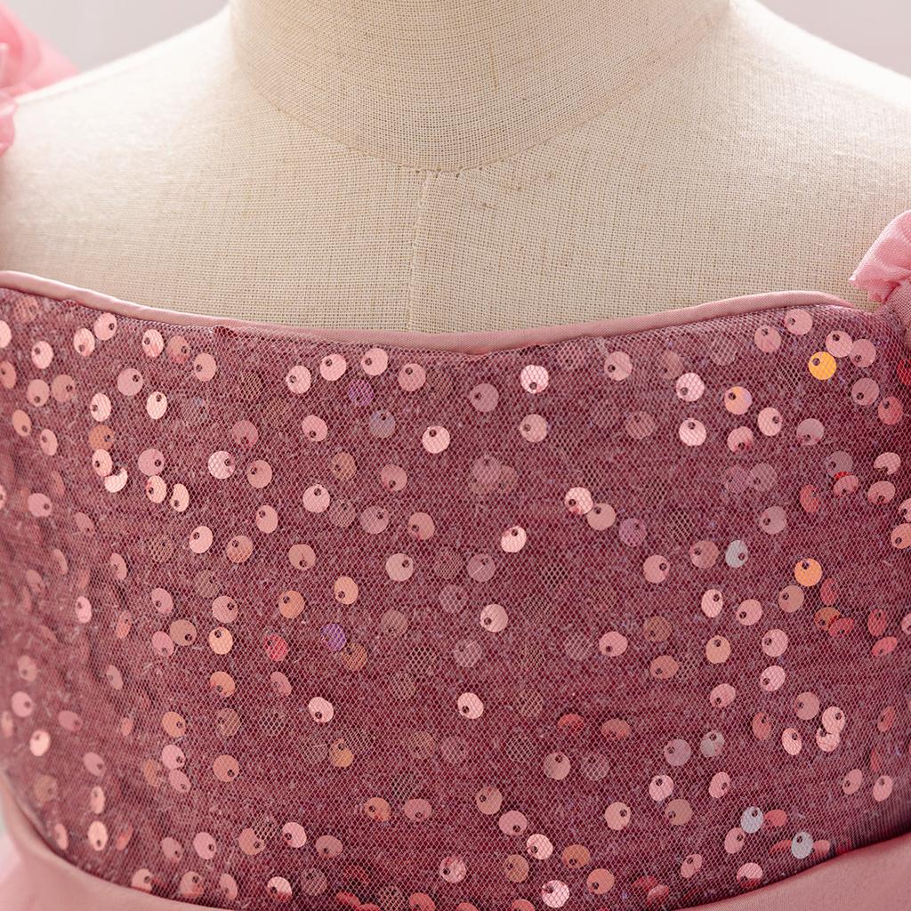 Fluffy Flower Sequin Baby Girl Party Dress Christmas Costume Toddler Tulle 1st Birthday Baptism Dress for Girls Bridesmaids Gown