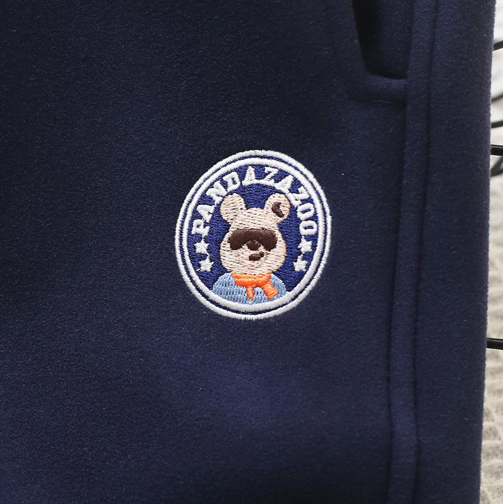 2023 Children's Windproof Winter Sports Pants - Velvet Casual Pants for Boys with Panda Design