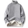 Winter Men's Sweaters Solid Long Sleeved Turtleneck Pullover High Neck Warm Slim Fit Casual Sweater