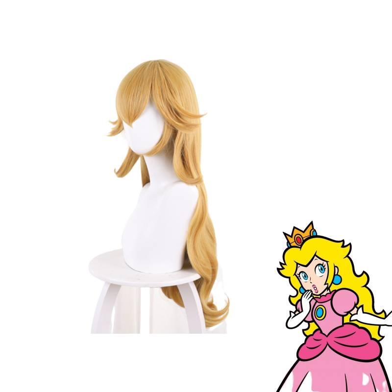 Super Mario Bros. Movie Cosplay Wig For Princess Peach Costume Long Curly Hair In Peachy Yellow
