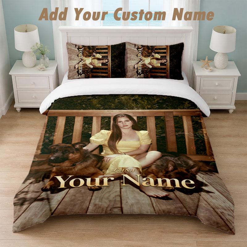 Bedding Set 1 Duvet Cover 2 Pillowcases Lana Del Rey Print Soft Bed Linen Bedroom Decor