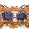 Carved Baroque Crystal Diamond Luxury Sunglasses Metal 3D Women Round Sunglasses