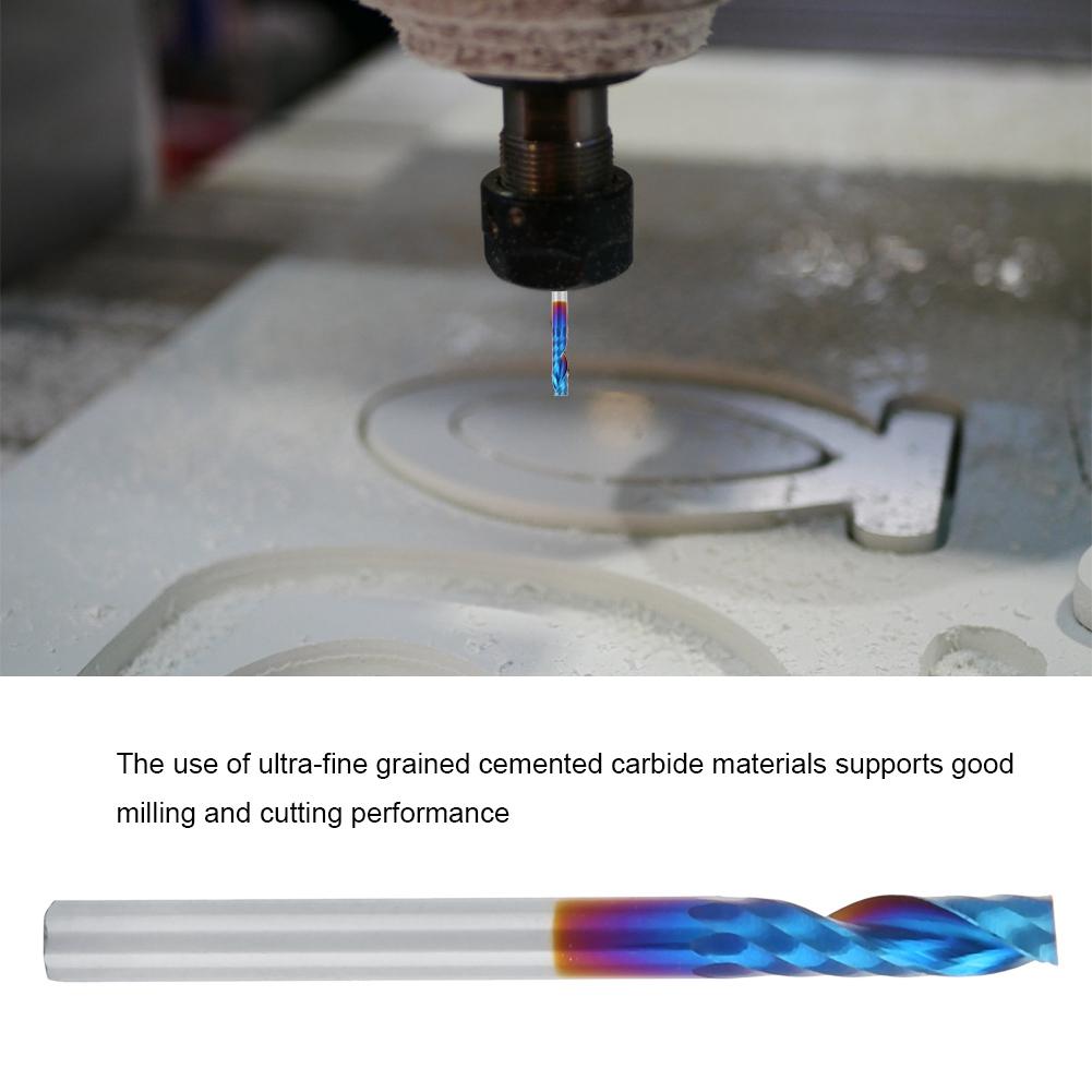 10 шт. Фрезы 3,175 мм с синим нанопокрытием, хвостовик, однолезвийные спиральные гравировальные инструменты, карбид