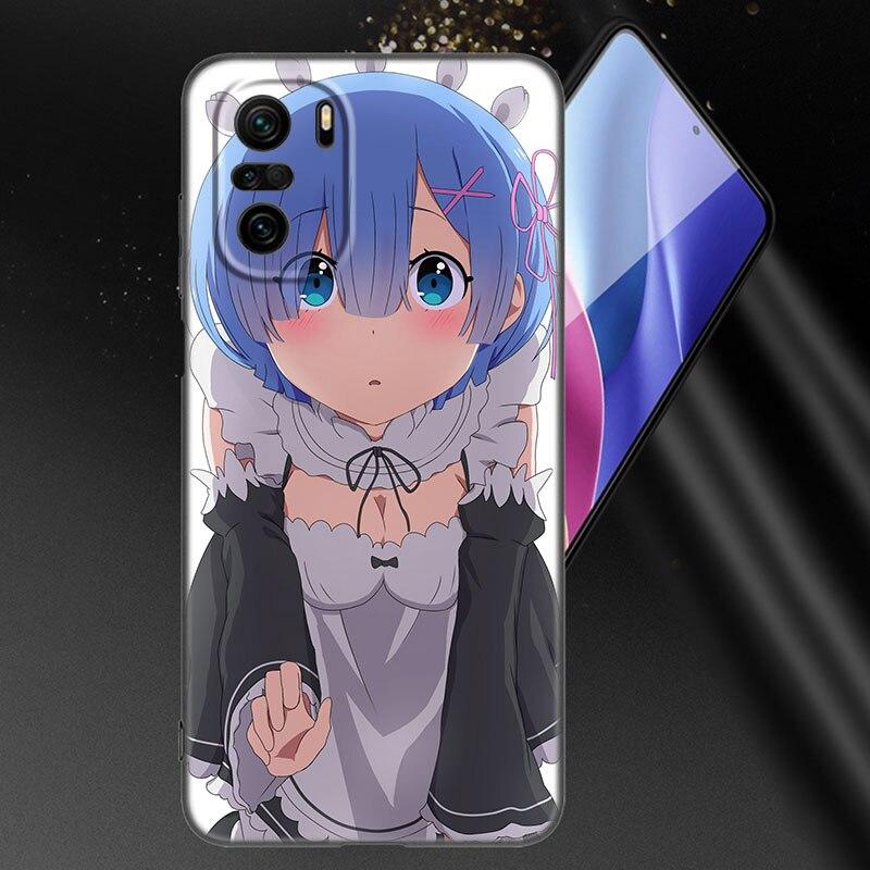 Чехол для телефона Anime Cute REM для Xiaomi Mi POCO X3 NFC GT M4 M3 12 11T 10T Pro A3 11 Lite NE 5G 12X 11i F3, мягкий черный чехол из ТПУ