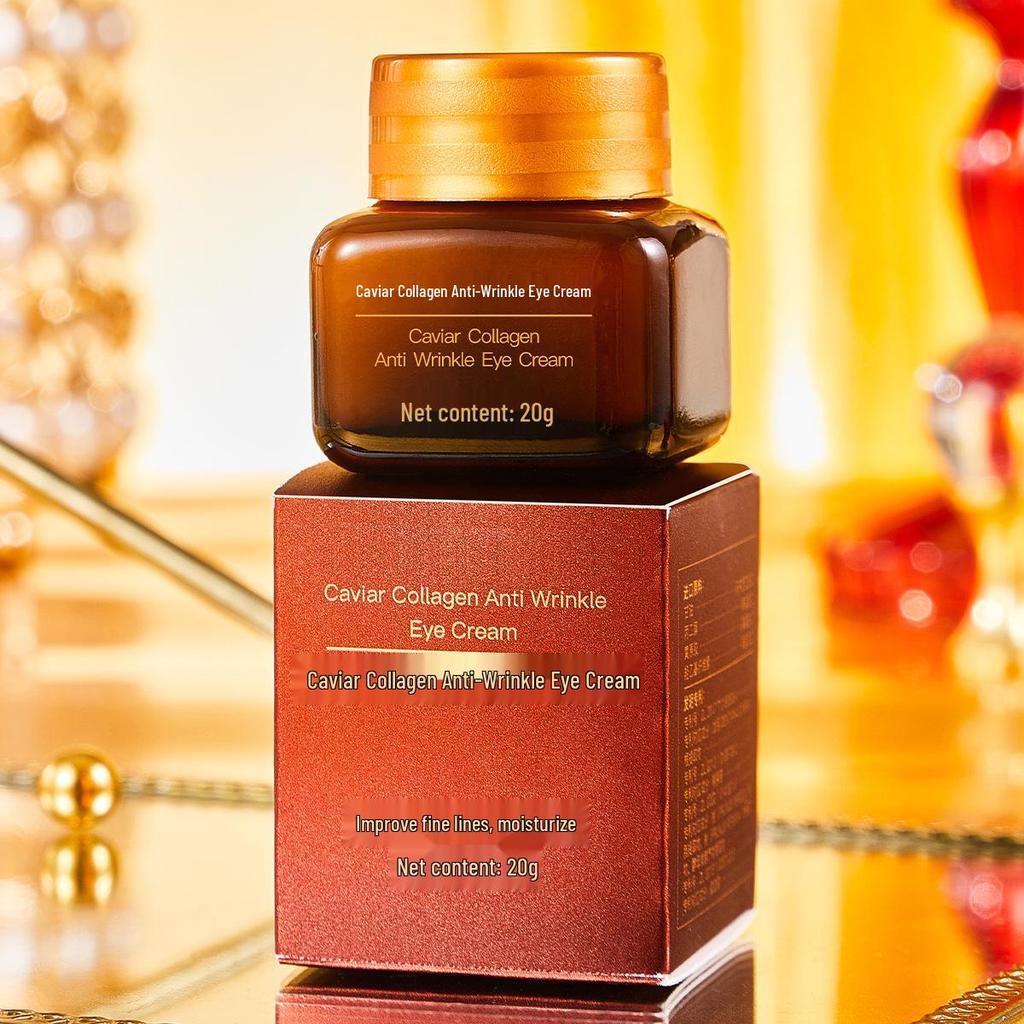 Охлаждающий коллагеновый крем для глаз против морщин с икрой: Укрепляющее средство от темных кругов и мешков под глазами