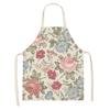 Home Decor Kitchen Dining Room Cooking Bib Aprons Linen Floral Pattern Women's Aprons