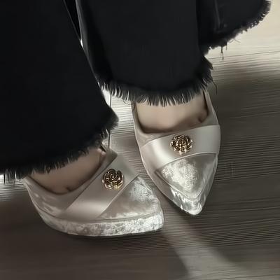 Элегантные туфли на высоком каблуке, не утомляющие ноги, женские, весна 2025, новые, французский темперамент, тонкий каблук, остроносые, одинарные