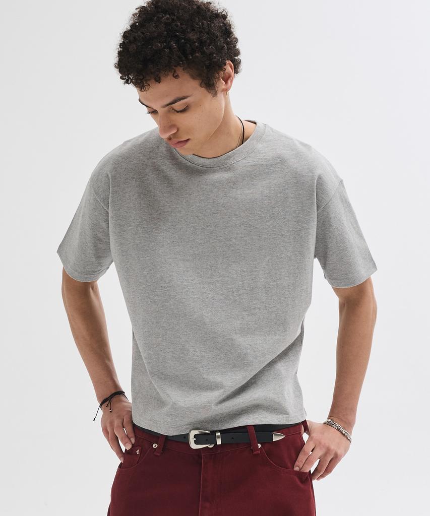 Базовая укороченная футболка LEIRE [Серый меланж]