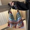 Большая вместительная сумка через плечо с бахромой, плетеная сумка, сумка-тоут в стиле бохо, сумки через плечо в этническом стиле для женщин