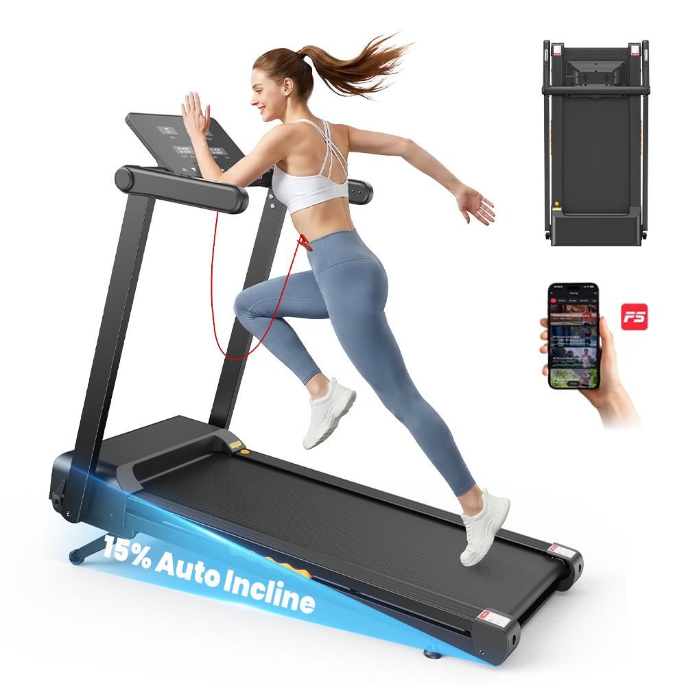 iScooter FT60 Treadmill, 3.5HP Peak, 1–14KM/H, 1030x420mm Belt, 135KG Max Load, 15% Auto Incline, Heart Rate, Fitshow APP